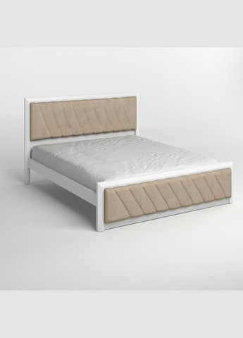 Двоспальне дерев'яне ліжко Барселона Б6 (RAL9003)/Аляска 23 (Бежевий) 140х200 см (MBG-13351) Mebigrand (368281365)