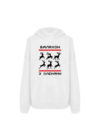 Худи с принтом "Балахон с оленями" на Новый год (10628721983) ТiШОТКА (368567818)