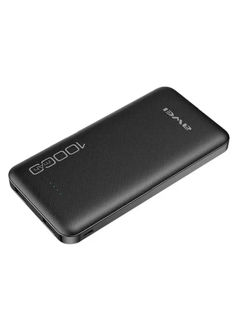 Портативний зарядний пристрій для телефона Power Bank P5K 10000 mAh Павербанк USB чорний Awei (382358495)