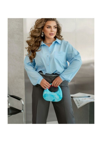 Голубой повседневный рубашка Liton