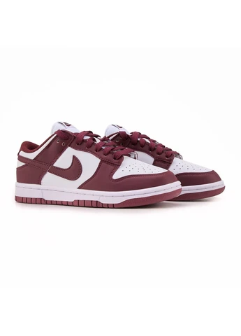 Бордові всесезонні кросівки Nike Dunk Low Team Red Bordo White