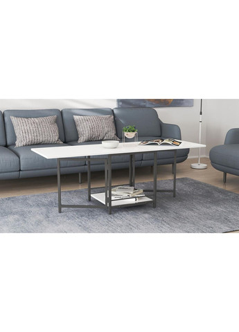 Стіл журнальний трансформер Куб Комбо 540x532x500 Чорний метал ДСП Біле 16 мм (FRD-105150) Ferrum-decor (365445093)