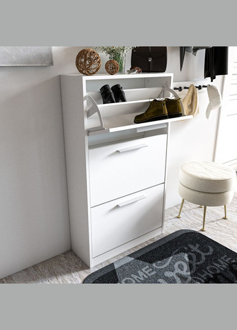 Тумба для обуви S-21 Ш590/В1200/Г280 Антрацит-Белый MORELI (313859696)