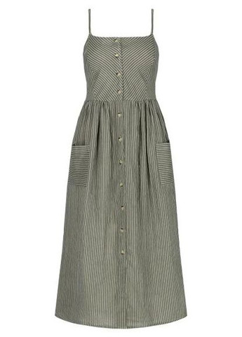 Оливкова (хакі) сукня літо,хакі в смужку, NA-KD