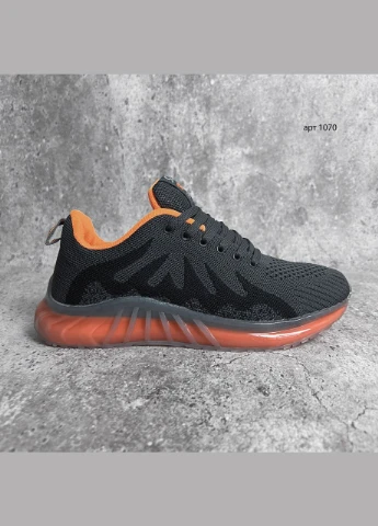Темно-серые демисезонные кроссовки мужские fire grey/orange Suba
