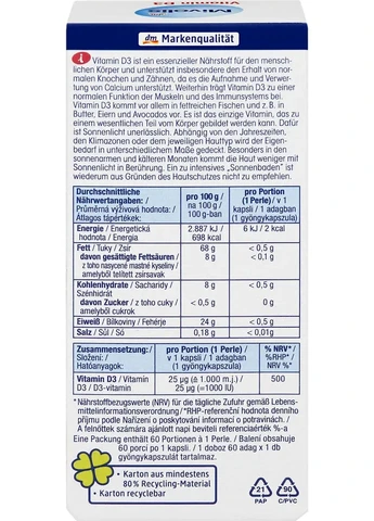Капсули вітамін D3 1000 МО, 60 шт., 13,3 г Mivolis (373414068)