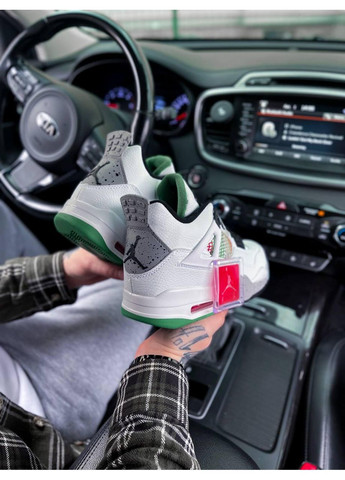 КРОСІВКИ ЖІНОЧІ NIKE AIR JORDAN 4 RETRO LUCID GREEN RASTA НАЙК АІР ДЖОРДАН No Brand сірі демісезони (368857867)