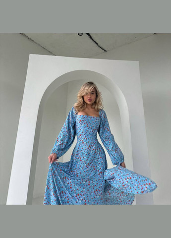 Голубое женское платье из софта цвет голубой р.42/44 451180 New Trend