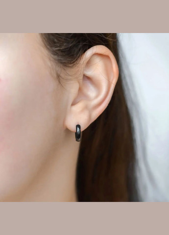 Серьги бублики Xuping черное золото d-12х3мм No Brand сережки (301910889)