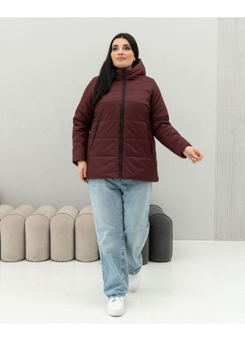 Бордова демісезонна жіноча демісезонна куртка великого розміру SK