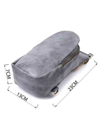 Сумка через плечо из экокожи Vintage с потайным карманом серого цвета (sku_22792) No Brand (329853155)
