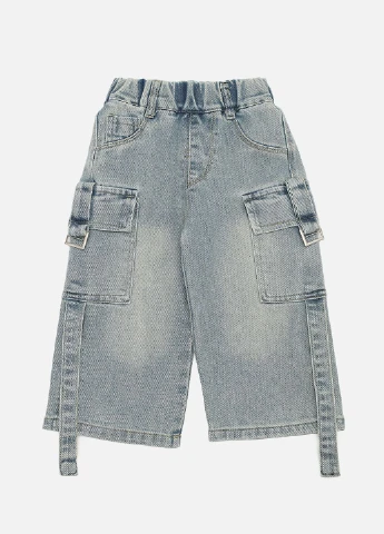 Джинси baggy для дівчинки колір блакитний ЦБ-00268198 No Brand (322561059)