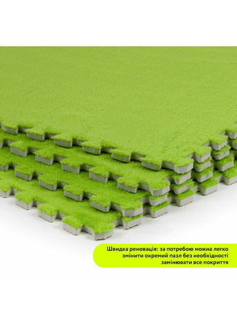 Підлога-пазл плюшевий 60х60х1см Салатовий (D) StickerWall-SW-00002095 Sticker Wall (370563851)