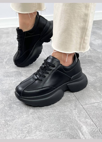 Чорні осінні комфортні жіночі кросівки No Brand