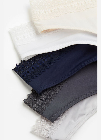 Трусики-стринги з мікрофібри з мереживом для жінки 1155843-002 темно-синій H&M С эластичным поясом (319875505)
