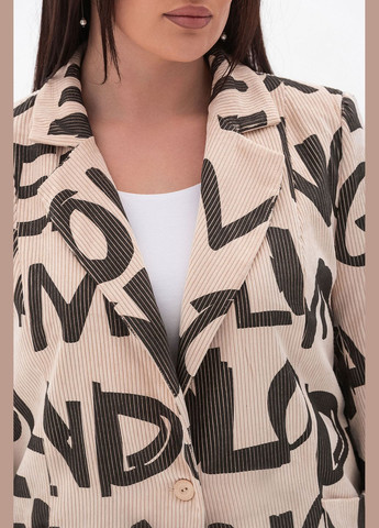 Бежевый женский жакет tiar Garne надпись - демисезонный