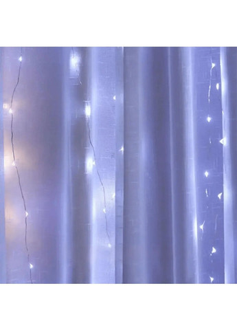 Світлодіодна внутрішня гірлянда штора роса на вікно з живленням від USB пультом 3х2 м 200 LED (478616-Prob) Холодна біла Unbranded (307425243)