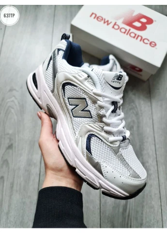 КРОСІВКИ ЖІНОЧІ NEW BALANCE 530 ABZORB WHITE / BLUE НЬЮ БЕЛАНС 530 No Brand білі демісезони (369388889)