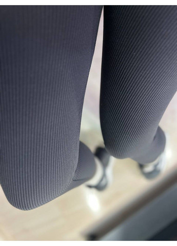 Черные лосины женские lady hurem 2395 рубчик широкий пояс утепленные No Brand