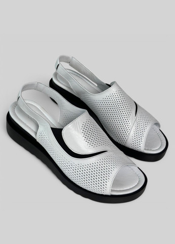 Белые босоножки женские кожаные на платформе Sherlock Soon