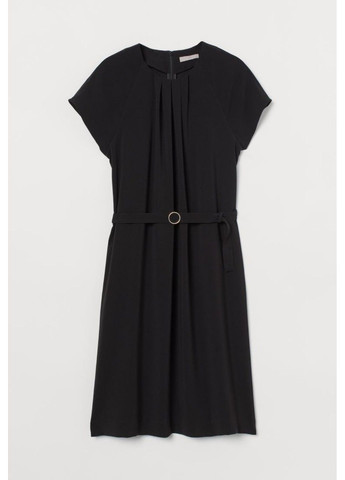 Черное деловое женское платье с поясом н&м (56723) xs черное H&M