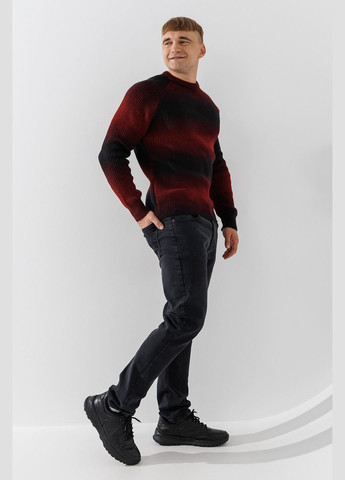 Бордовый демисезонный джемпер с узором мужской t7032 бордовый shop (2000990782199) Figo