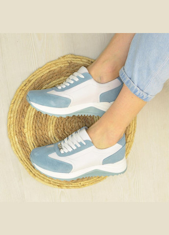 Кроссовки женские комбинированные на шнуровке. Цвет голубой, белый. 38 размер Vasha para комбинированные демисезоны (303932049)