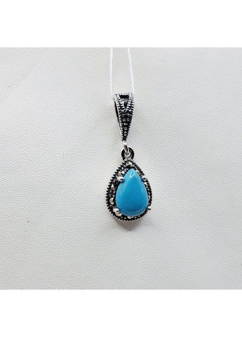 Кулон срібний з бірюзою та марказитом 2 г No Brand (369737704)