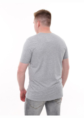 Серая футболка мужская серая однотонная прямая с коротким рукавом Jean Piere Пряма