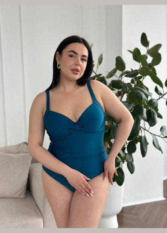 Морської хвилі літній стильний суцільний купальник з гарною спинкою суцільний Vakko