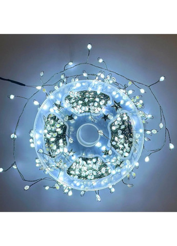 Світлодіодна гірлянда для ялинки/декоративна/вулична мішура Роса 30 метрів 900 LED 8 режимів з пультом ДУ біле світло VTech (366089578)