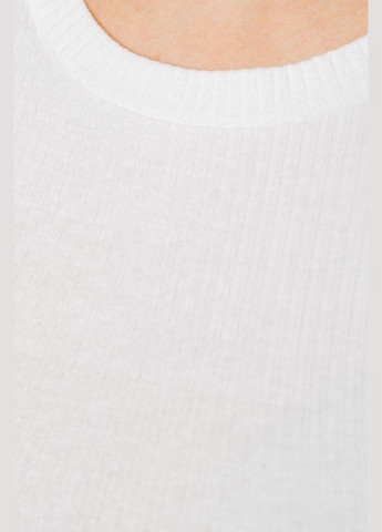 Біла літня футболка жіноча в рубчик, колір світло-бежевий, Ager