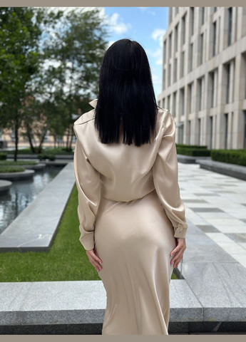 Бежева жіноча спідниця довга з шовку армані капучино Maybel