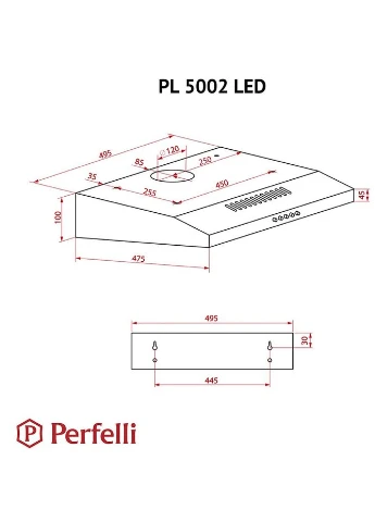 Витяжка PL 5002 I LED PERFELLI (393536934)