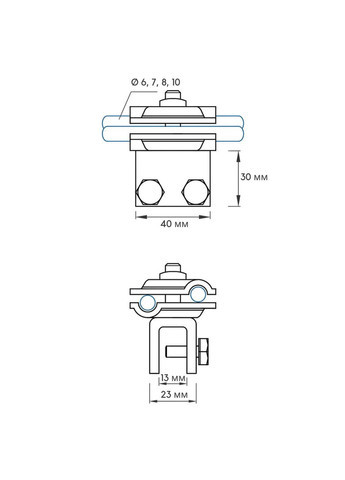 Зажим фальцевой для катанки Ø 6, 7, 8, 10 мм универсальный VARIO/ADAPT No Brand (364956205)