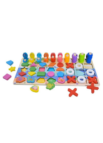 Дерев'яна іграшка Центр розвиваючий C9426 вкладиші, пірамідки, риболовля No Brand (362570061)