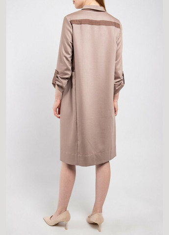 Комбінована повсякденний сукня жіноча "глорія" коричнева mkpr783-2 Modna KAZKA