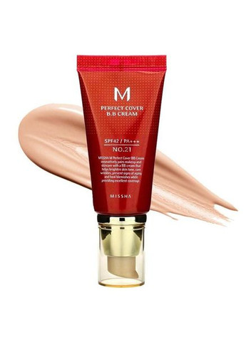 Тональний BB крем з ідеальним покриттям M PERFECT COVER BB CREAM SPF42/PA+++, 50 мл MISSHA (311680650)