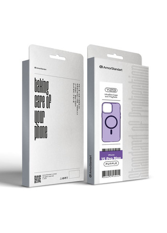 Чехол Y23 MagSafe для Apple iPhone 15 Pro Max Transparent Purple (ARM68569) PTR ArmorStandart (327887200)