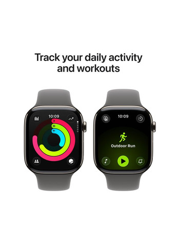 Смарт-годинник Watch Series 11 GPS + Cellular 46mm Natural Titanium Case with Stone Grey Sport Band - S/M (MFCW4RK/A) Apple (367056041)