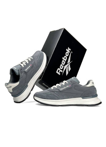 Темно-сірі Осінні кросівки чоловічі reebok No Brand Classic Dark Grey White