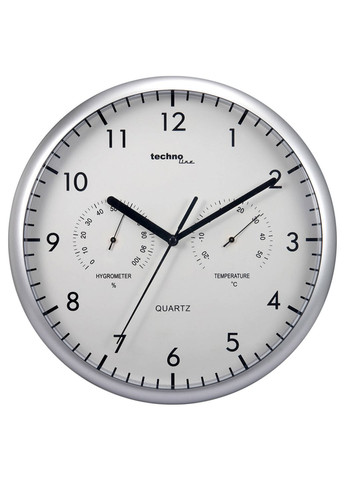 Часы настенные WT650 White, кварцевые, с термометром и гигрометром, белые Technoline (315937314)