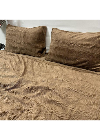 Постельное белье "Luxury Жатка Велюр" (Евро). 200х230 см коричневого цвета. No Brand (367912391)