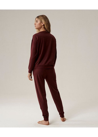 Бордова всесезон бавовняна жіноча піжама з манжетами nlp 499 кофта + брюки Atlantic