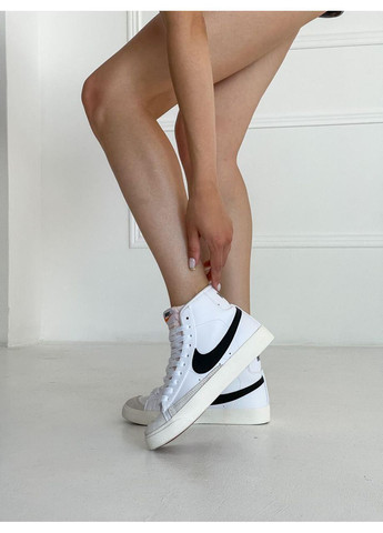 Черные демисезонные кроссовки мужские nike blazer white «black logo» найк блейзер No Brand
