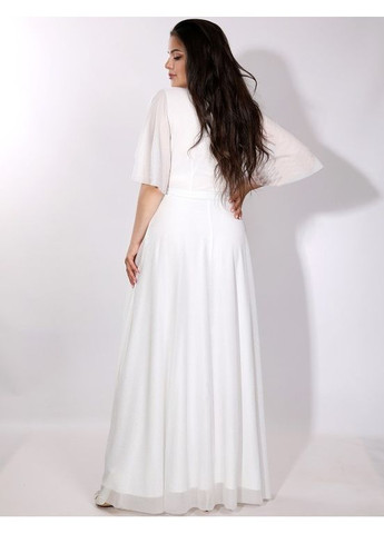 Білий вечірня плаття а-силует Militon однотонна