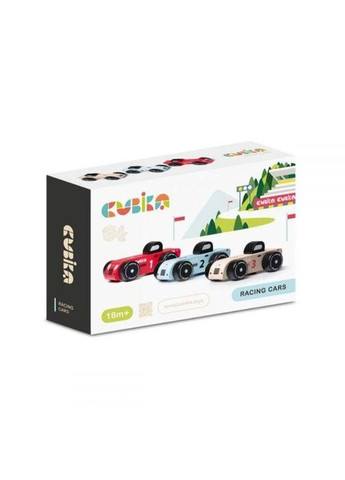 Набор деревянных машинок "Гонки"/Racing cars (3 шт) Cubika (314809003)