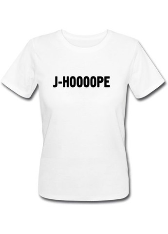 Женская футболка BTS Bangtan Boys "J-HOOOOPE" (белая) Fat Cat - (283034473)