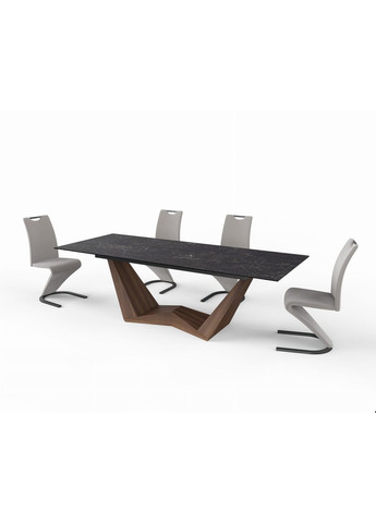 Стіл обідній розкладний BONUCCI CERAMIC 200(250)*98 чорний NERO GRECO/горіх BONUCCICO200 Signal (372178509)