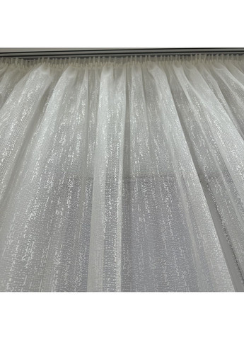 Тюль жаккард "Модерн" молочного цвета с полосками, 400х270 см – готов на тесьме. No Brand (363834532)